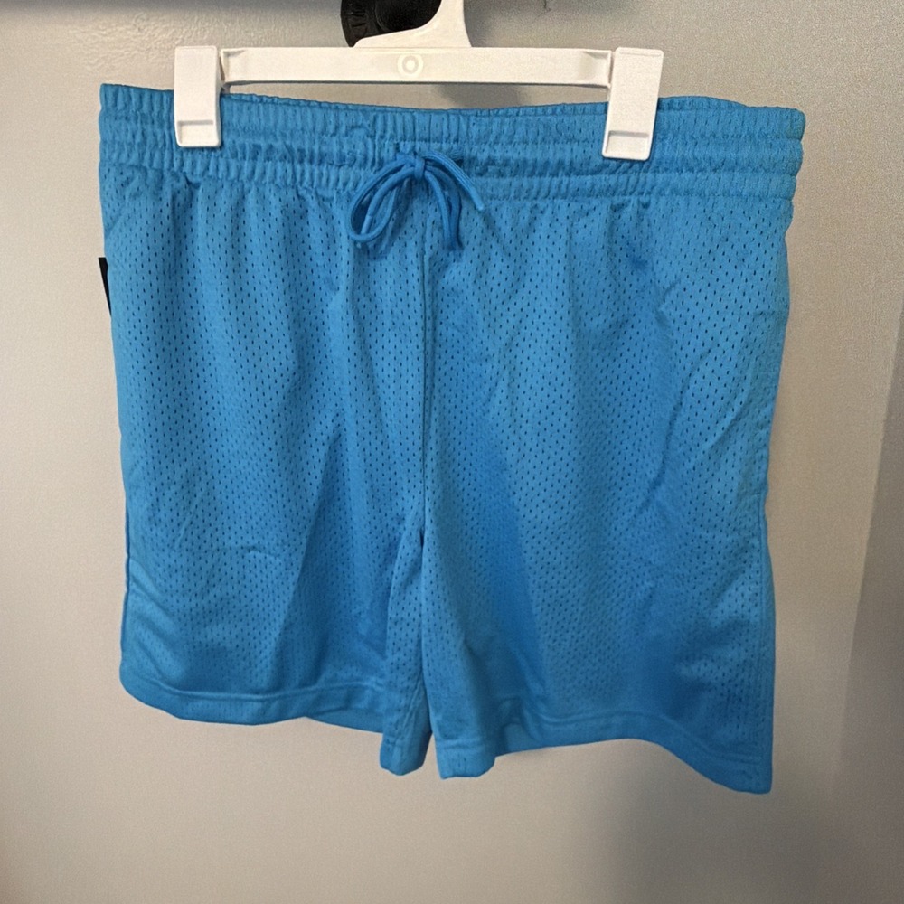 Original Use Blue Mesh Athletic Shorts Drawstring Waist Mens Size M